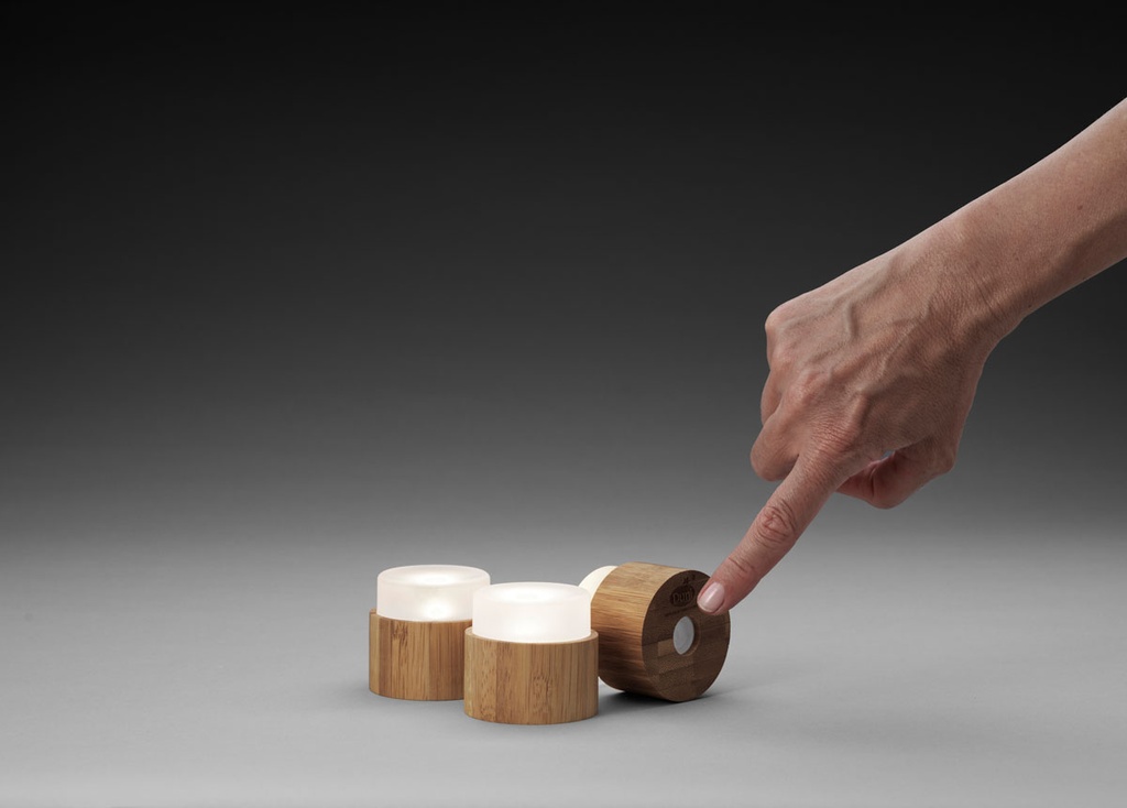 Jeu de 3 Mini lampes à LED rechargeables 48 x Ø 50 mm 13 h Blanc