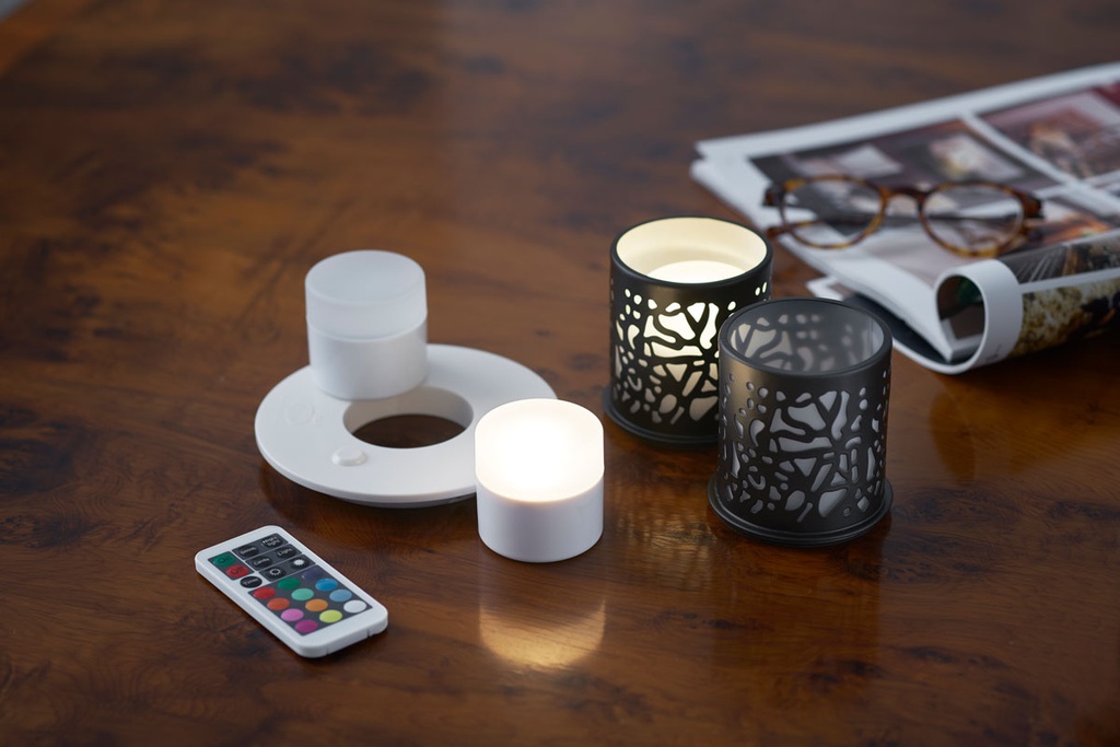 Jeu de 3 Mini lampes à LED rechargeables 48 x Ø 50 mm 13 h Blanc