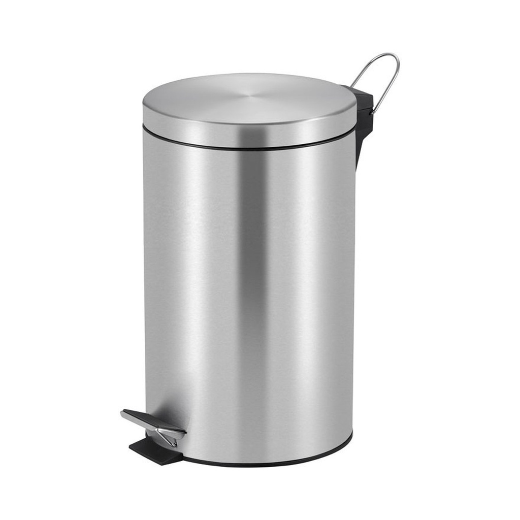 [2177] Matt stainless steel pedal bin 12L