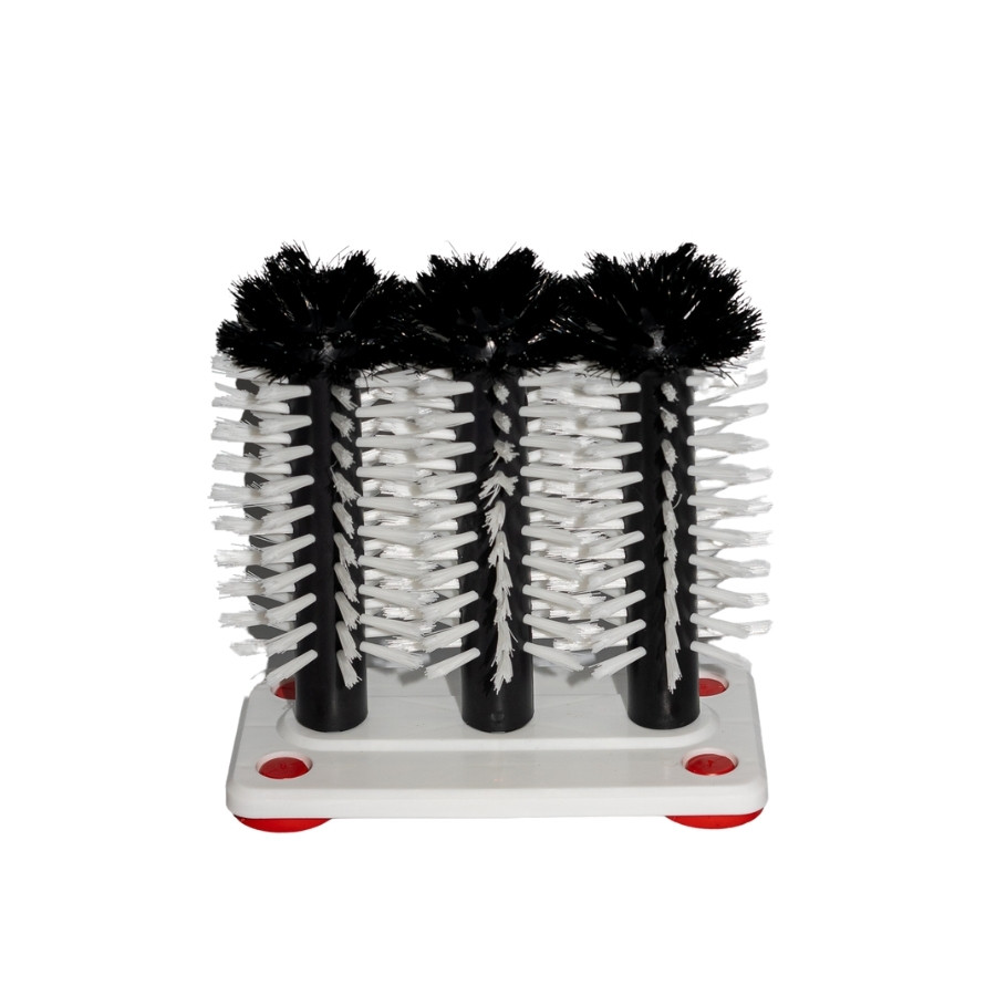 Plastic glass rinse 3 brushes 
