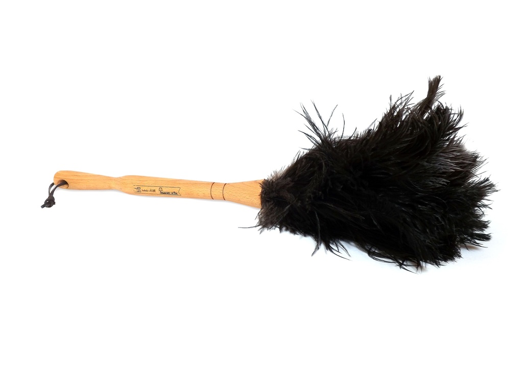 Plumeau autruche manche en bois 28cm
