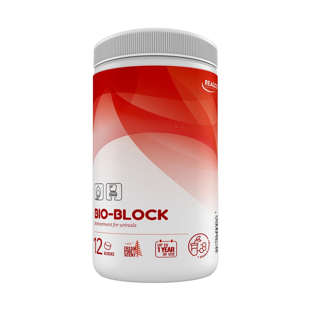 Realco Bio - Block Traitement probiotique pour les urinoirs 12x40gr