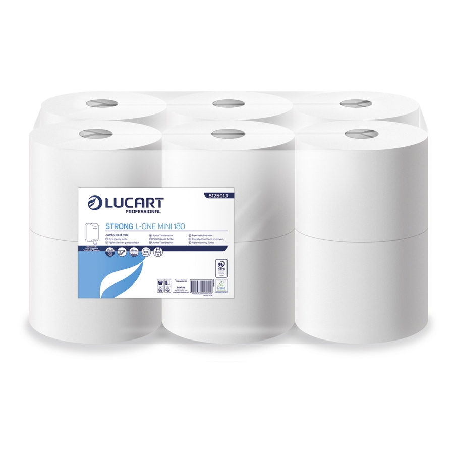 Papier toilette Strong L-ONE Mini cellulose 2 plis 12x180m