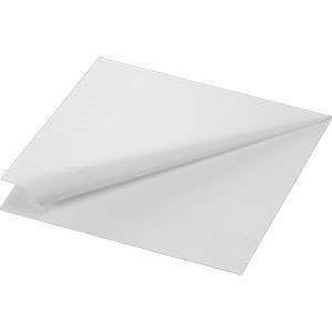 Servet 3-laags 1/4-laags 40x40cm wit papier 