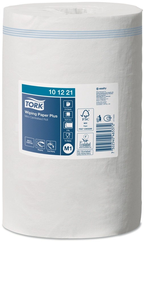 Rouleau essuie-tout MINI sans mandrin 2 plis 21,5cm 11x75m T101221 M1