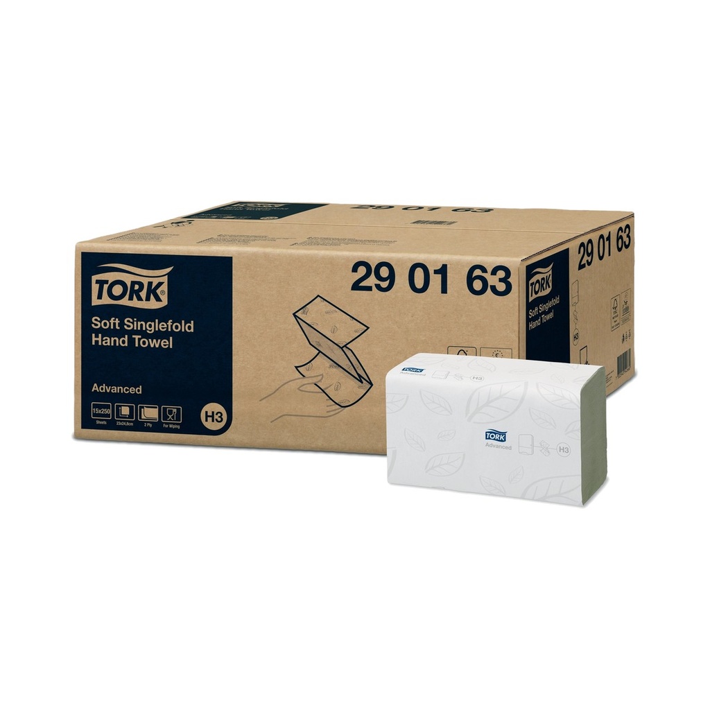 Essuie-mains Advanced pliés en v recyclé 2 plis 24,8x23cm T290163 H3