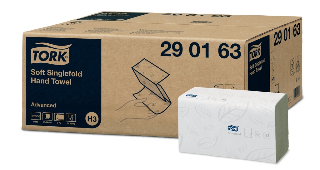 Essuie-mains Advanced pliés en v recyclé 2 plis 24,8x23cm T290163 H3