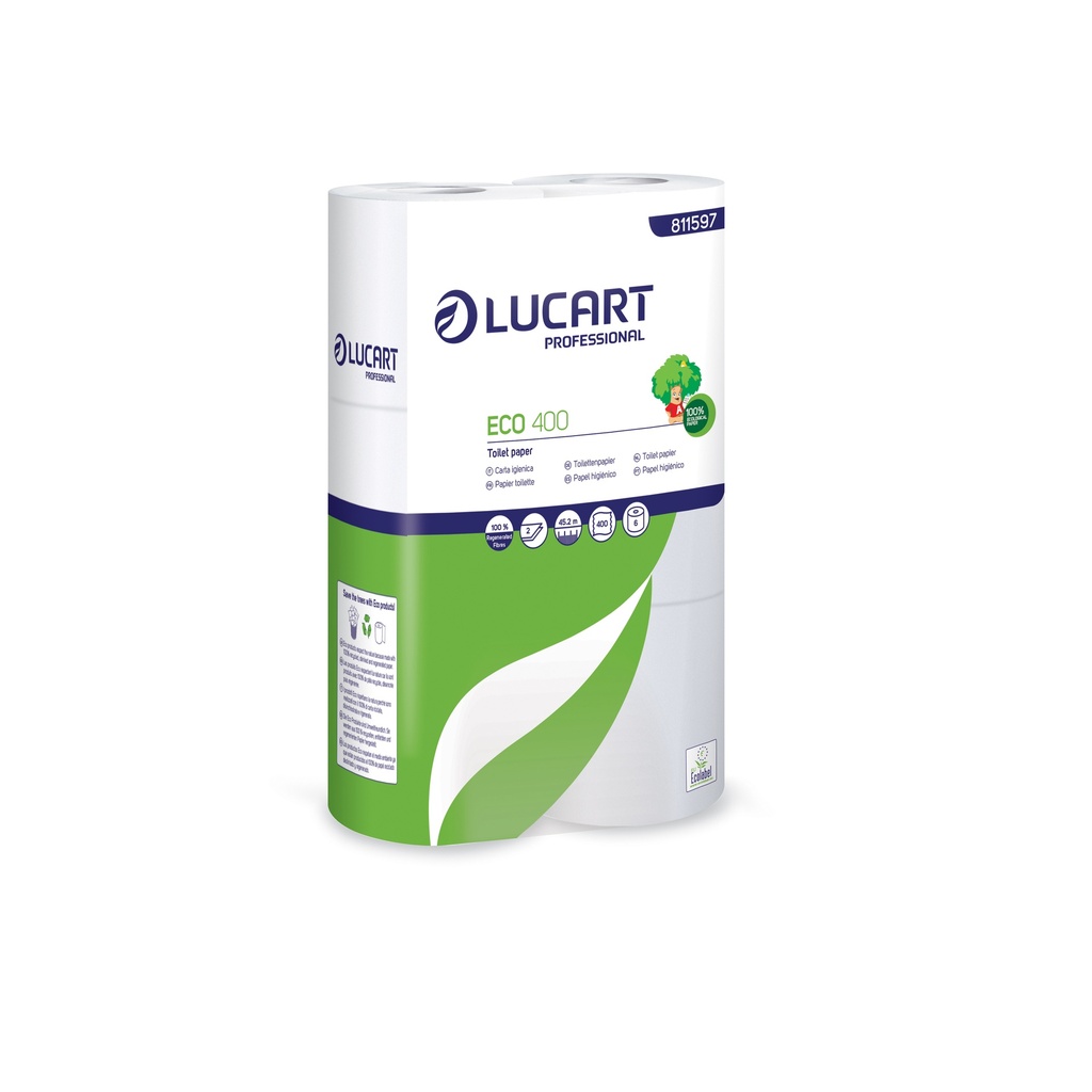 Papier toilette recyclé 2 plis 400 coupons 5x6