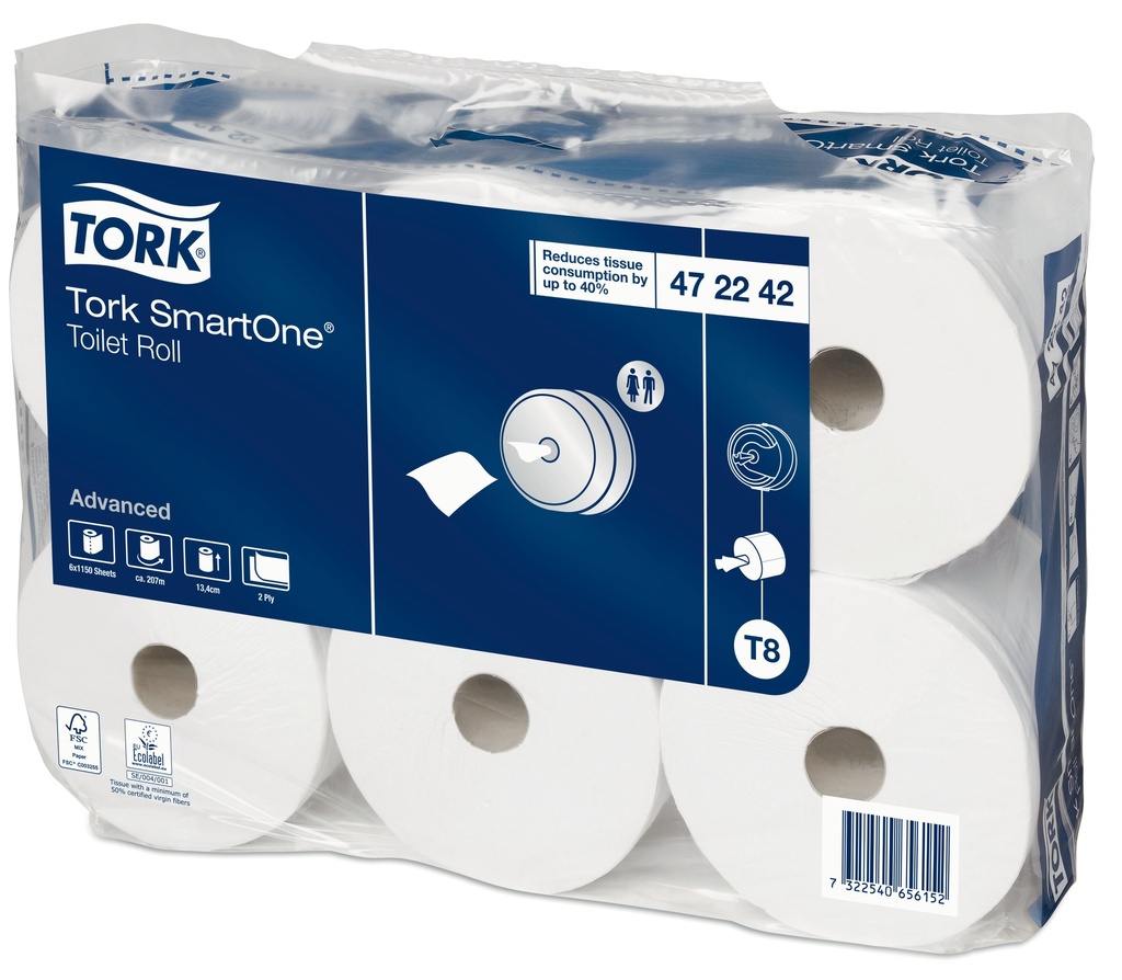 Papier toilette Smartone recyclé 2 plis 6x207m T472242 T8
