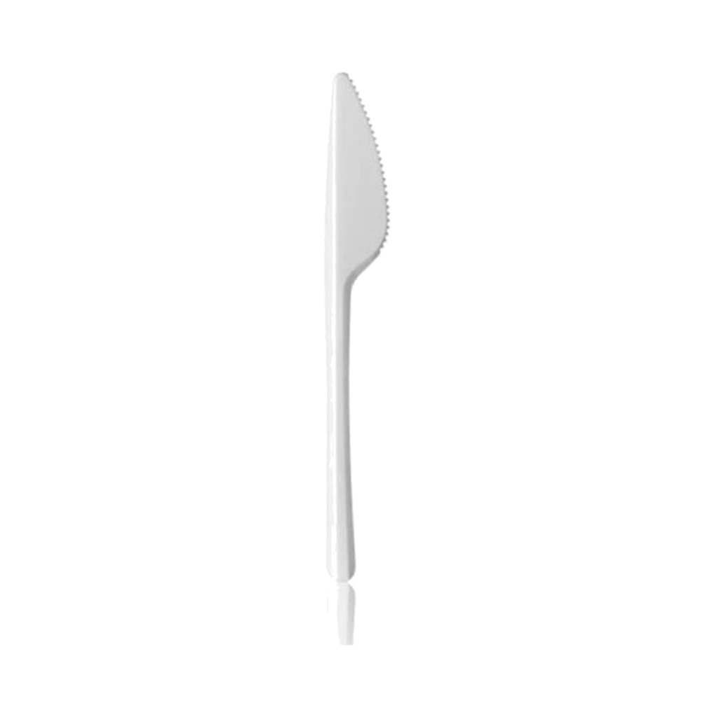 [66203] Couteau blanc Réutilisable PP 18cm 20x50p