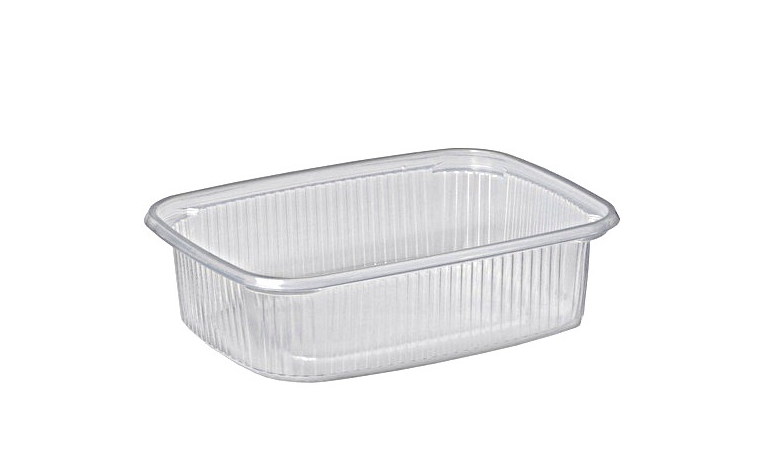 Transparent PS rectangle tray 125cc 108x82x30mm 