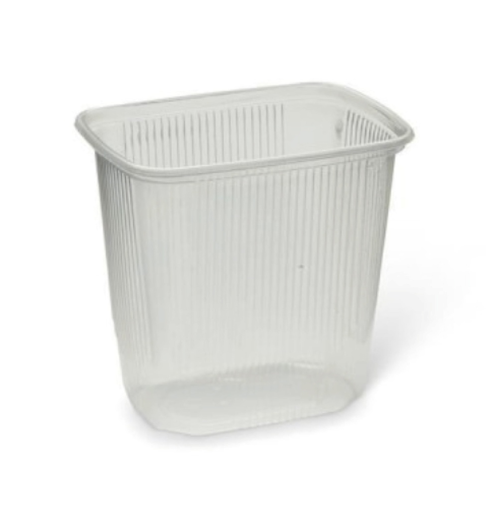 Barquette rectangle PS transparent 500cc 108x82x95mm