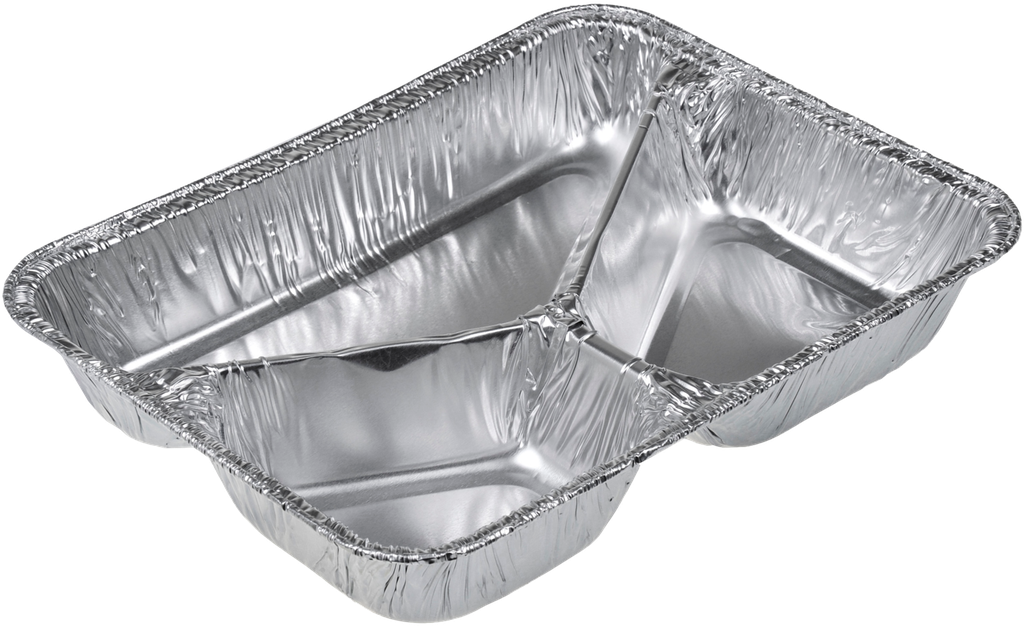 Barquette 3 compartiments aluminium 960cc R819 227x177x37mm