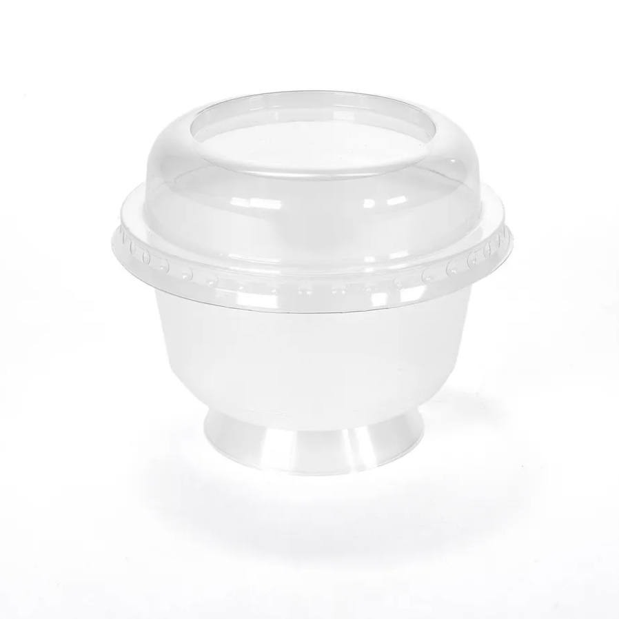Pots à dessert sur pied PP 150ml Ø95mm Transparent