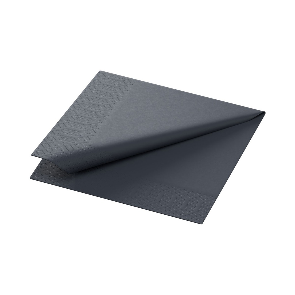 [5310NOIR] Serviette 3 plis 1/4 pli 24x24cm papier couleur (Noir)