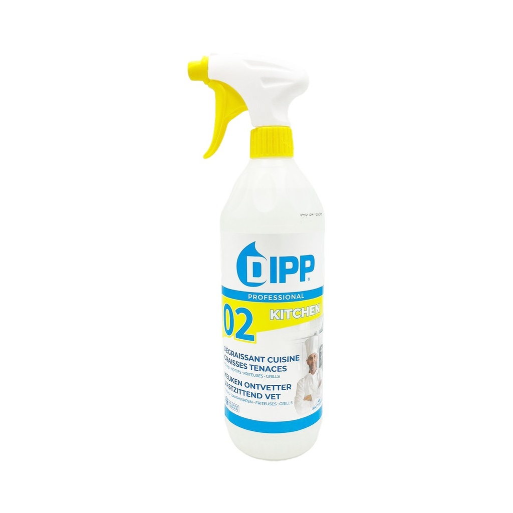 Dipp n°02 - 1x1L spray degraissant cuisine graisses tenaces surpuissant