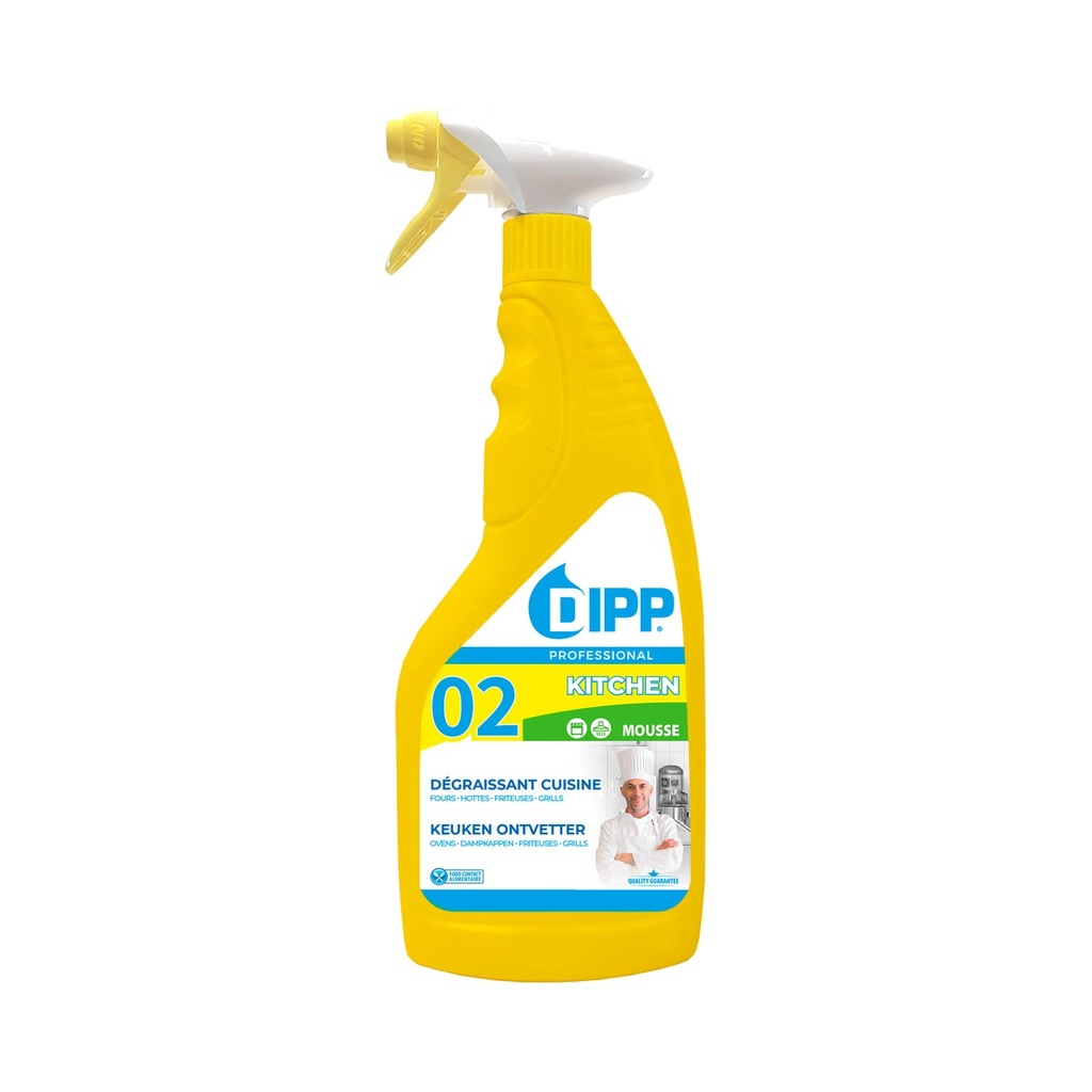 Dipp n°02 - degraissant cuisine graisses tenaces mousse easy pro 750 ml spray