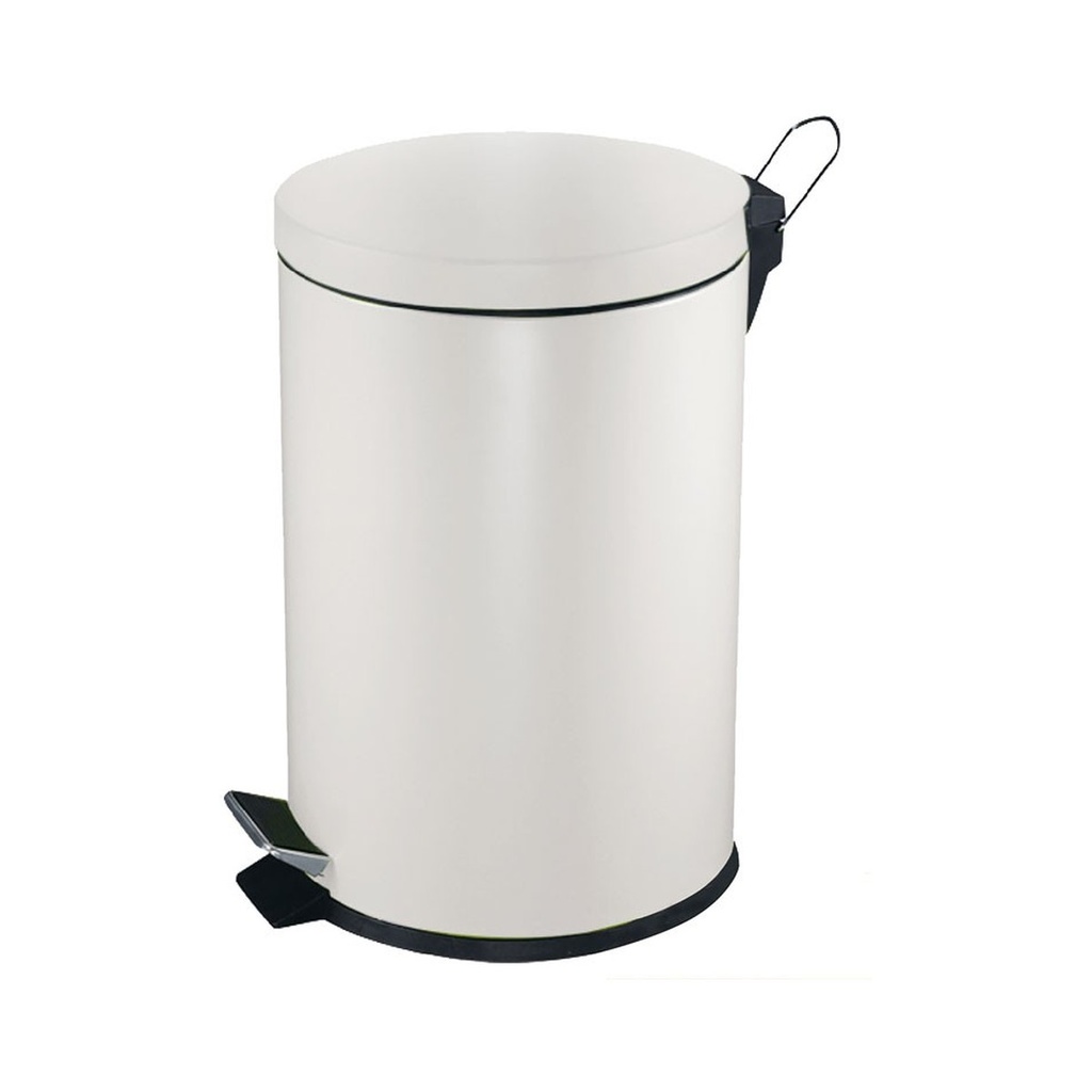[2144BLANC] Stainless steel pedal bin 5L (Blanc)