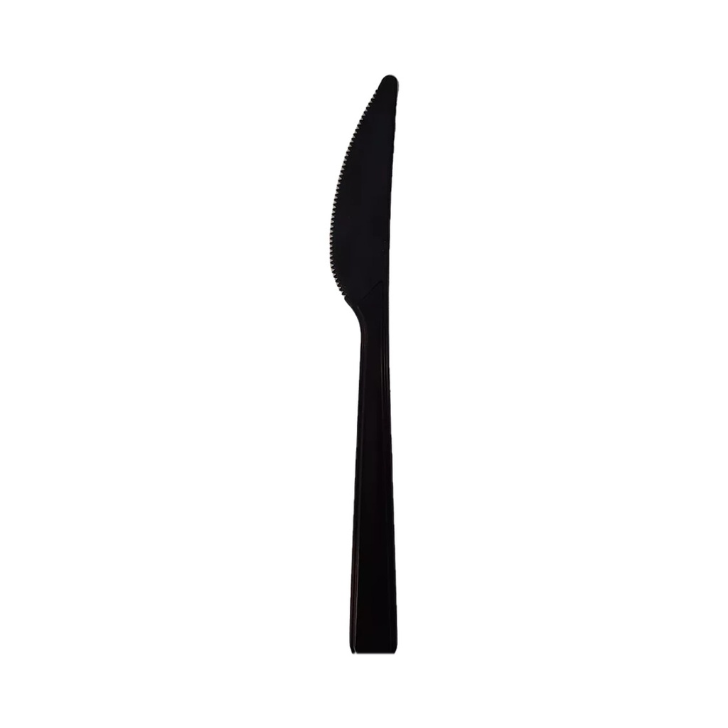 [66204] Couteau noir Réutilisable PP 18cm 20x50p