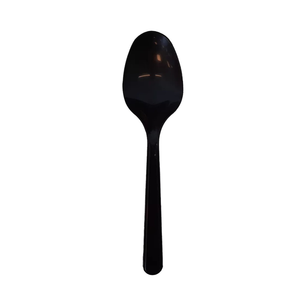 [66208] Cuillère noir Réutilisable PP 18cm 20x50P