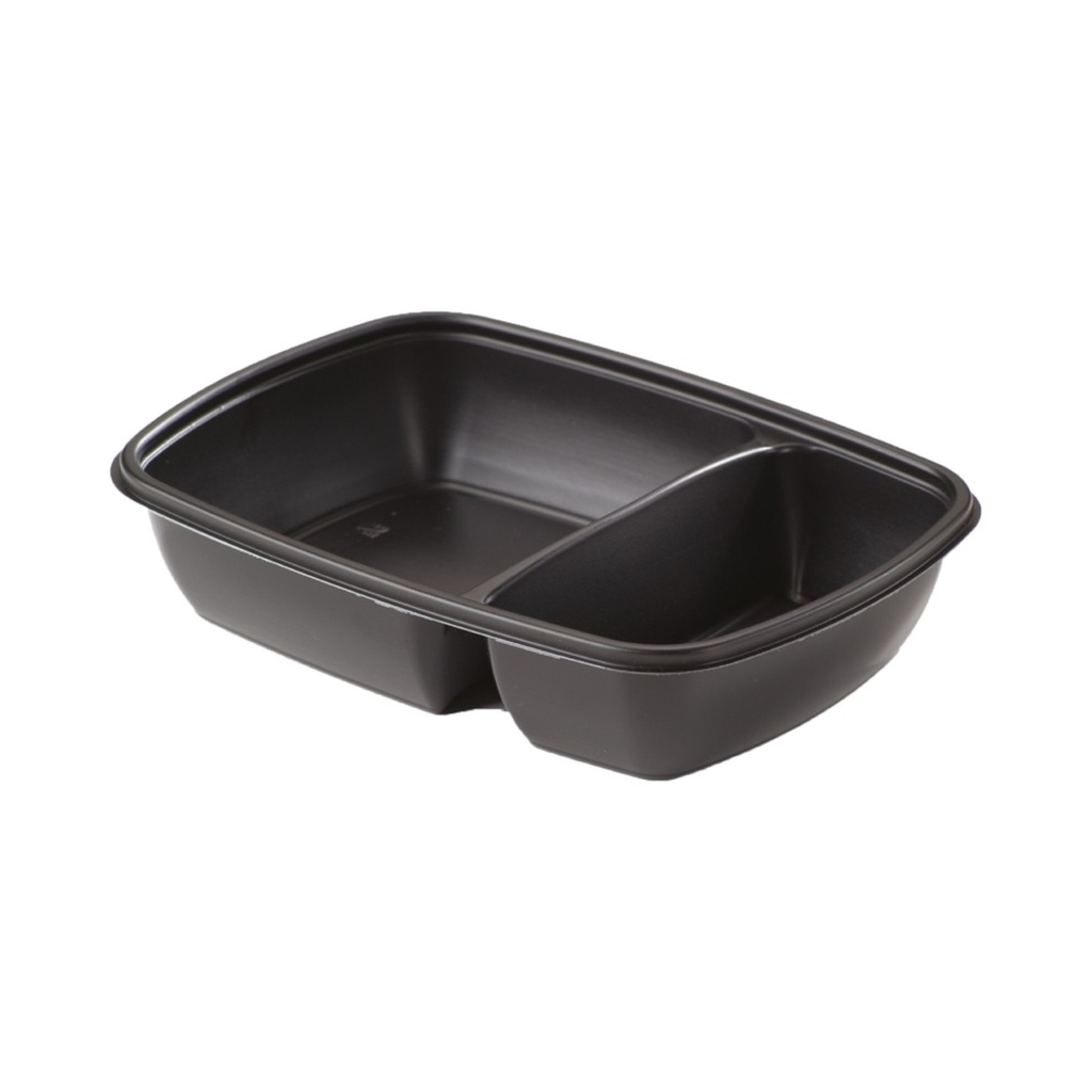 Ravier 2 Compartiments noir Sabert Hotpack HOT78229 23x17x5cm 900ML