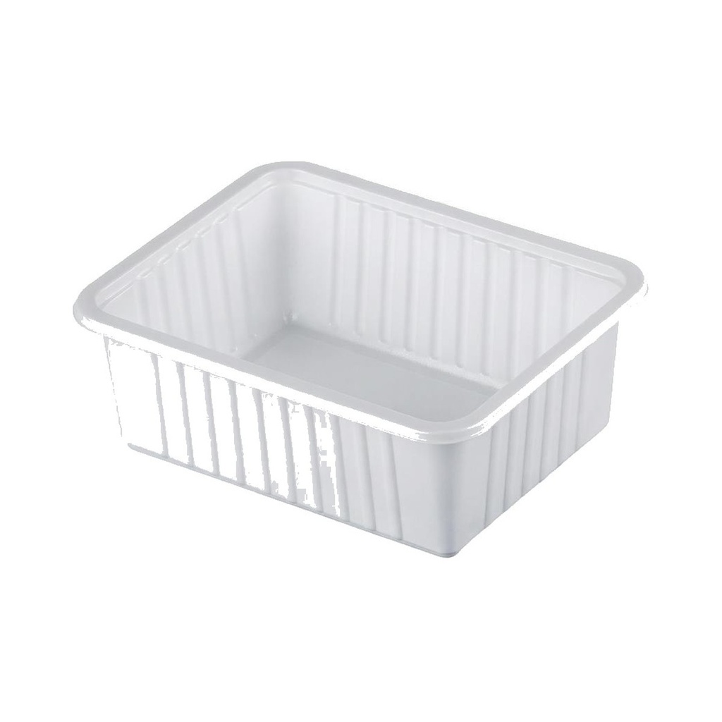 Ravier rectangle A9 PS blanc 300cc 152x100x42mm 