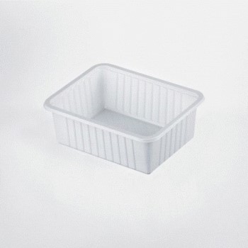 Ravier rectangle A9 PS blanc 300cc 152x100x42mm 