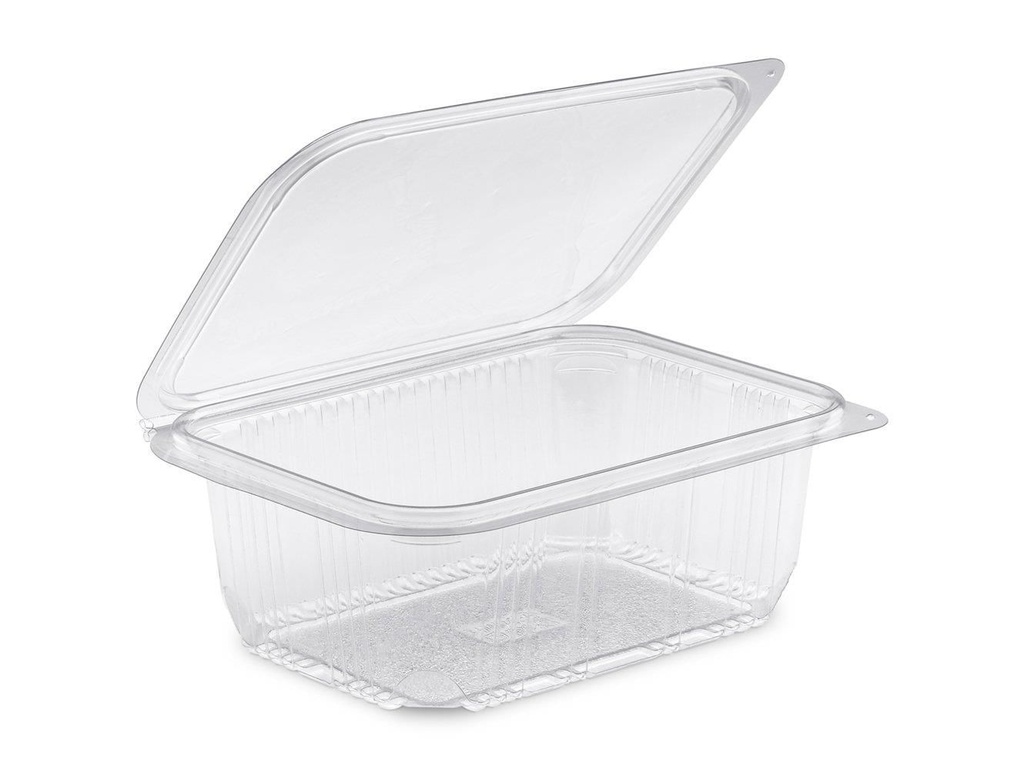 Rechteckige PET-Schale mit Scharnierdeckel 1500cc