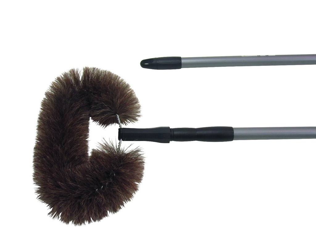 Brosse tête de loup en demi-lune avec manche télescopique 150cm
