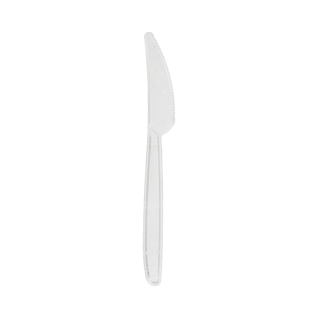 [66199] Couteau transparent Réutilisable PS 18cm 20x50p