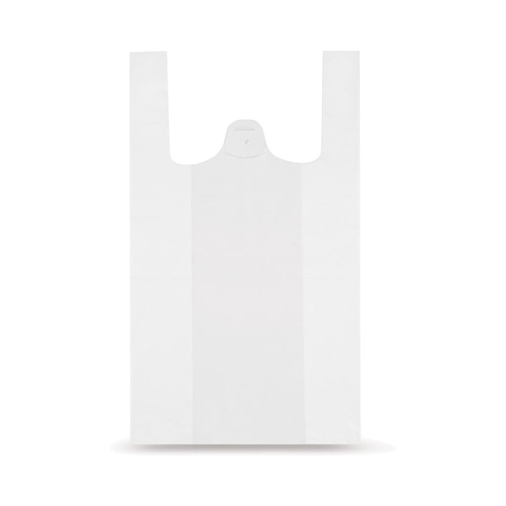 Sacs bretelles 33+20x60cm 50mu blanc