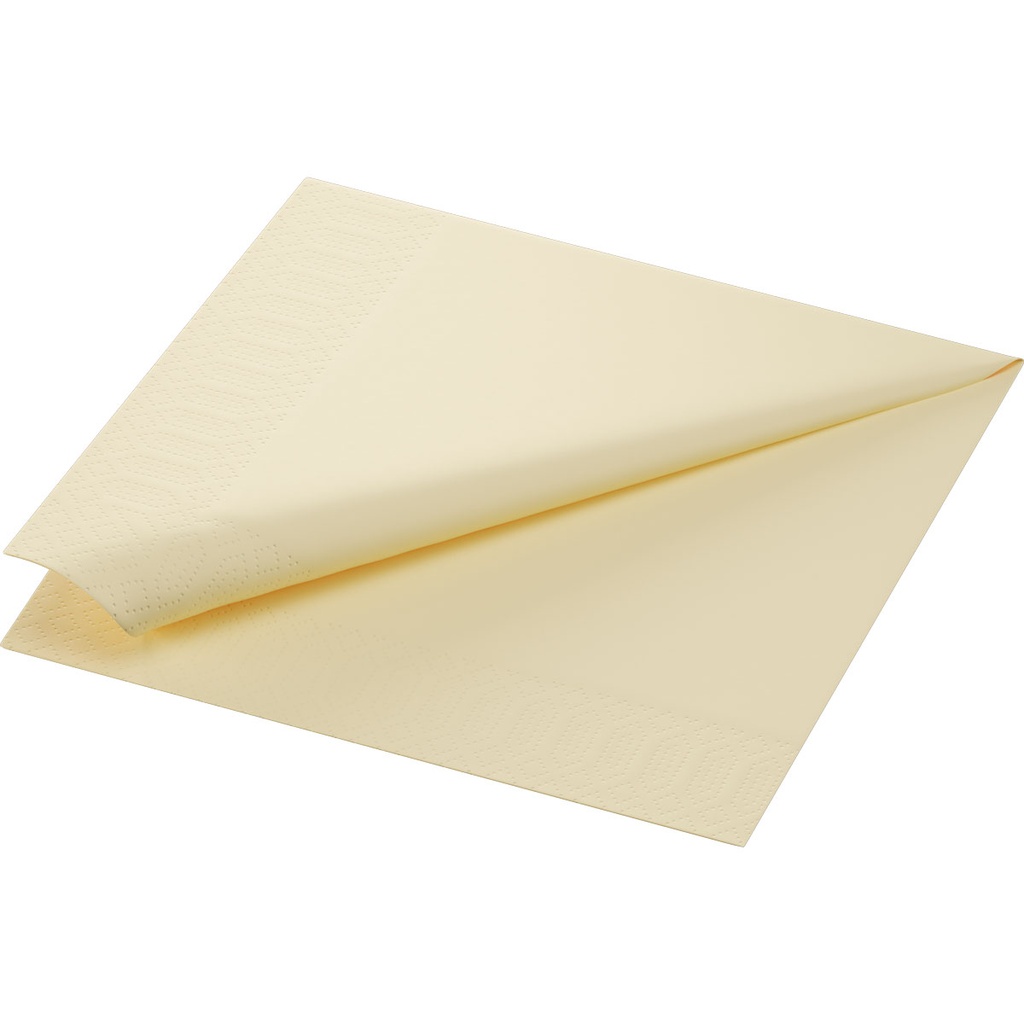 Serviette 3 plis 1/4 pli 40x40cm papier crème