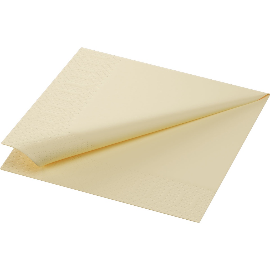 Serviette 3 plis 1/4 pli 33x33cm papier crème