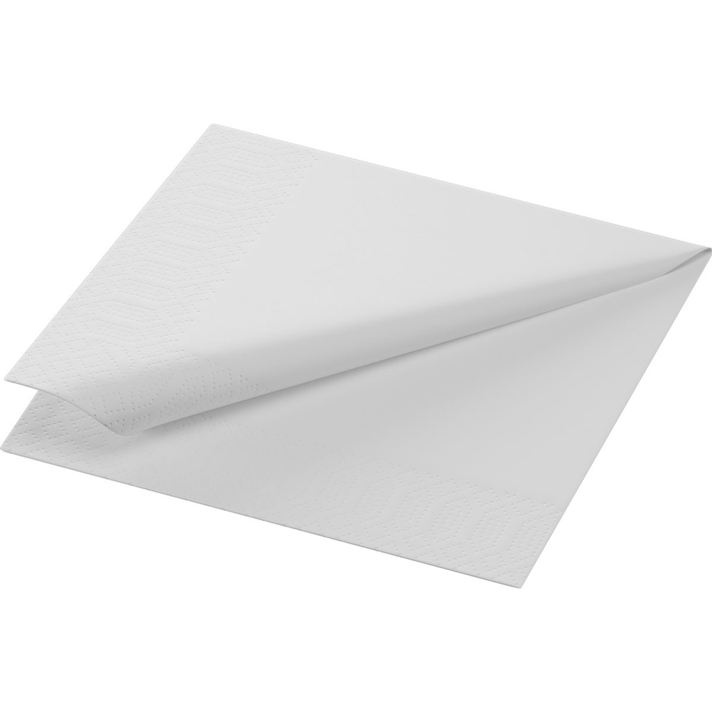 Serviette 3 plis 1/4 pli 24x24cm papier blanc