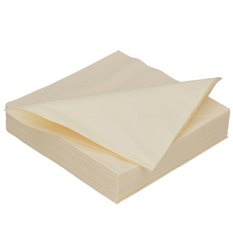 Servet 2-laags 1/4-laags 40x40cm crème papier 
