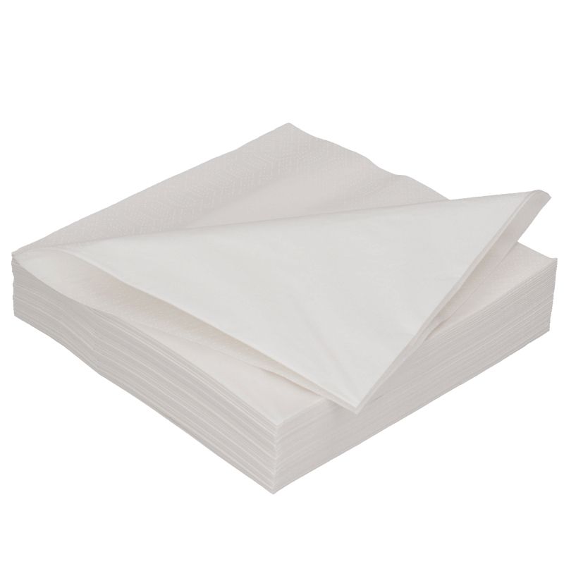 Serviette 2 plis 1/4 pli 40x40cm papier blanc