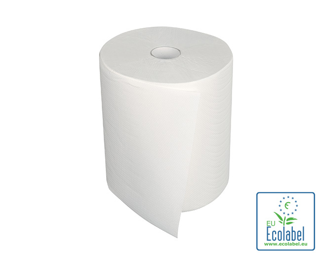 Rouleau essuie-mains cellulose 2 plis 20,3cm x 140m