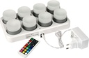 Jeu de 8 Mini lampes à LED rechargeables 48 x Ø 50 mm 13 h Blanc