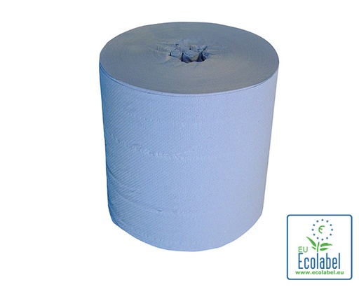 [4324] Rouleau essuie-tout MIDI sans mandrin bleu 2 plis 20cm 6x170m