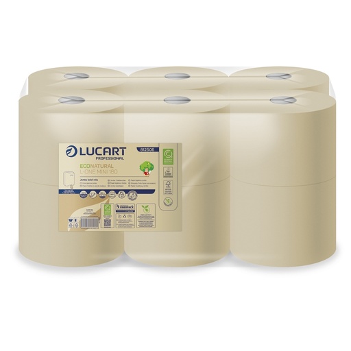 [10706] Toiletpapier EcoNatural L-ONE MINI gerecycled 2-laags 12x180m 