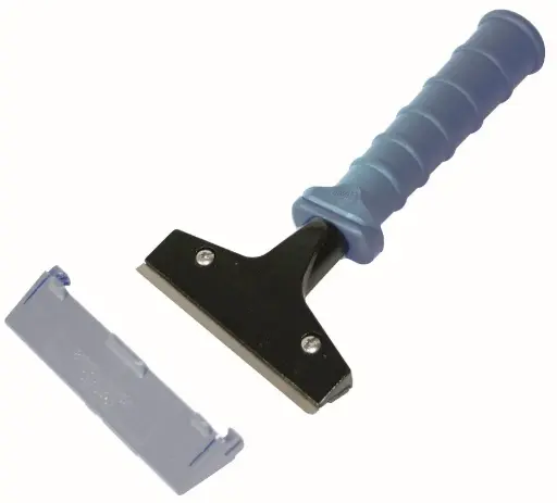 [3180] Aluminum scraper with blade guard and handle Lampo system 10cm 