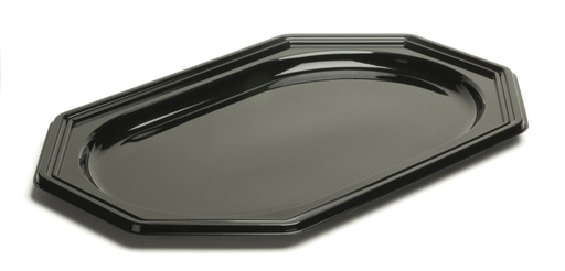 [66533] Octagonal tray PET black Sabert 55x38cm 