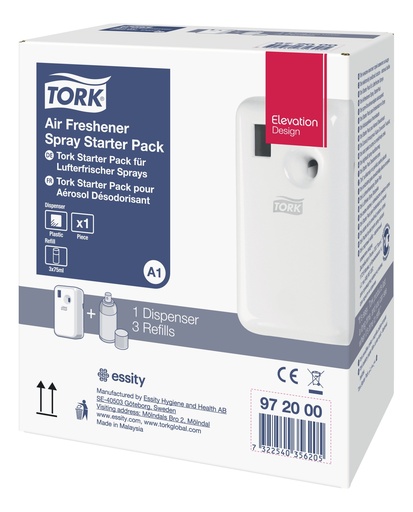 [4232] Tork Starter Pack voor Aerosol Deodorant A1 Diffuser + 3 Parfum Navulling