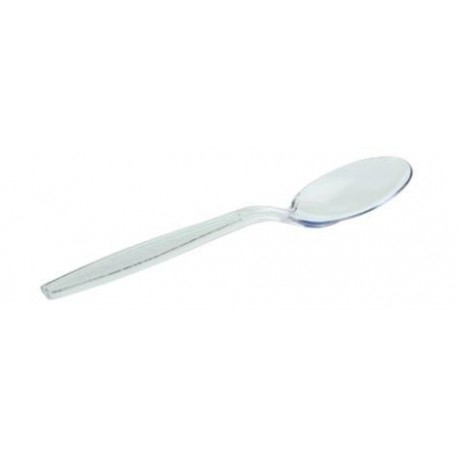 [66198] Transparent spoon Reusable PS 18cm 20x50P 