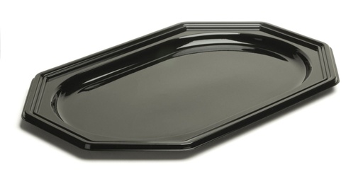 [66543] Black PET octagonal tray Sabert 46x30cm 