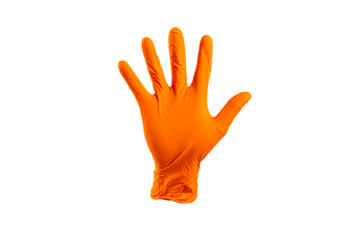 Gloves NItrile not powdered orange grip 8g 